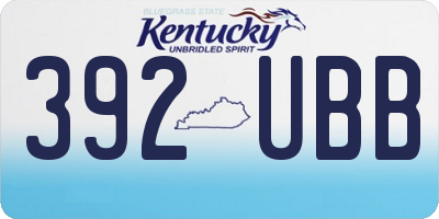 KY license plate 392UBB