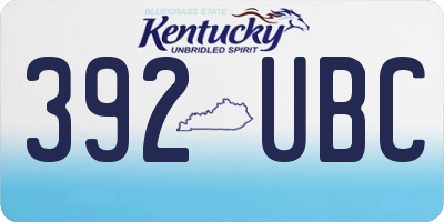 KY license plate 392UBC