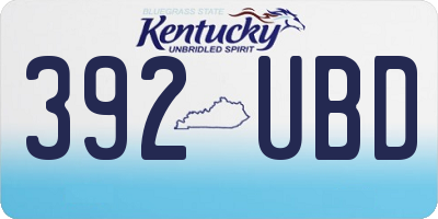 KY license plate 392UBD