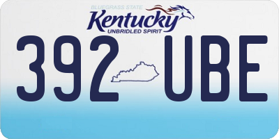 KY license plate 392UBE