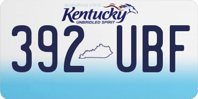 KY license plate 392UBF