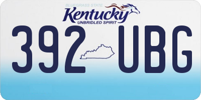 KY license plate 392UBG