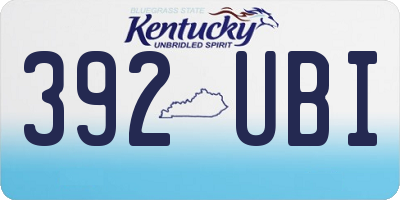 KY license plate 392UBI