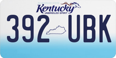 KY license plate 392UBK