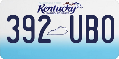 KY license plate 392UBO