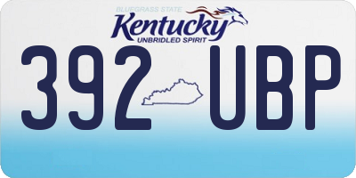 KY license plate 392UBP