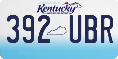 KY license plate 392UBR
