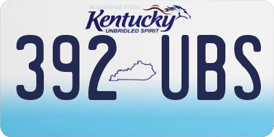 KY license plate 392UBS