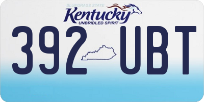 KY license plate 392UBT