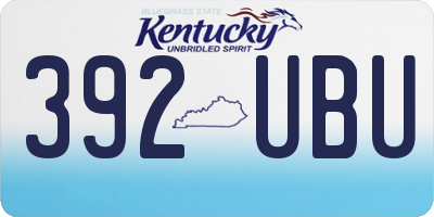 KY license plate 392UBU
