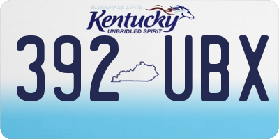 KY license plate 392UBX