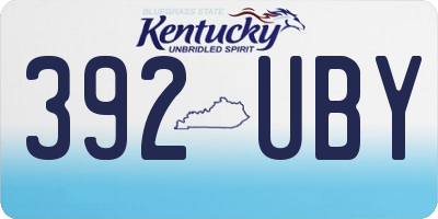 KY license plate 392UBY