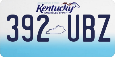 KY license plate 392UBZ