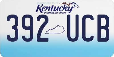 KY license plate 392UCB