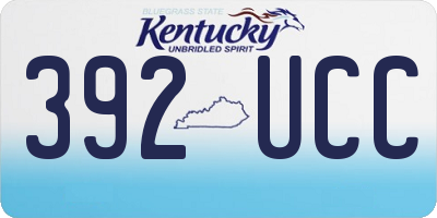 KY license plate 392UCC