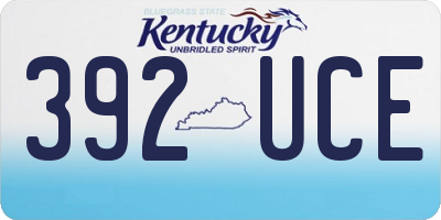 KY license plate 392UCE