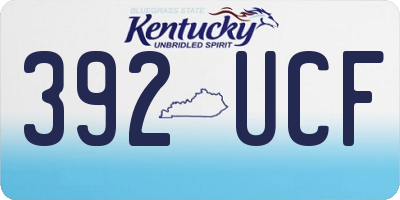 KY license plate 392UCF