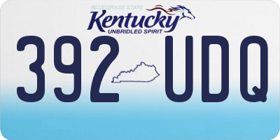KY license plate 392UDQ