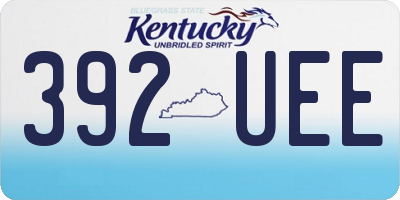 KY license plate 392UEE