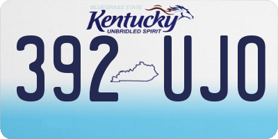 KY license plate 392UJO