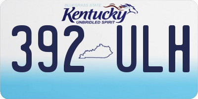 KY license plate 392ULH