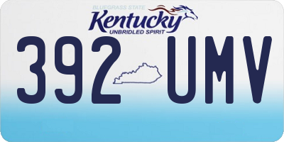 KY license plate 392UMV