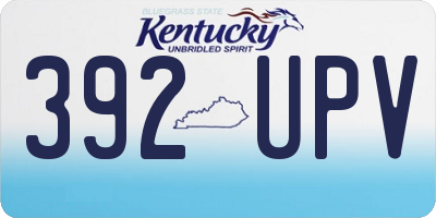 KY license plate 392UPV