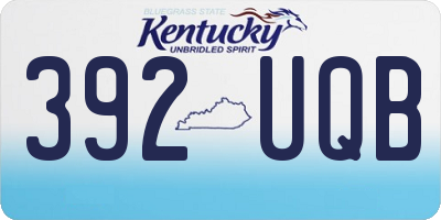 KY license plate 392UQB