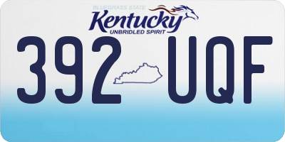 KY license plate 392UQF