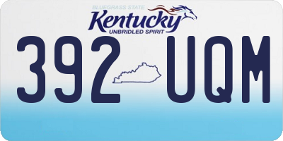KY license plate 392UQM