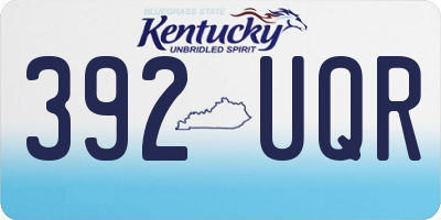 KY license plate 392UQR