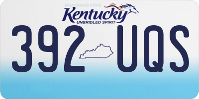 KY license plate 392UQS