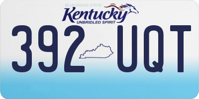 KY license plate 392UQT