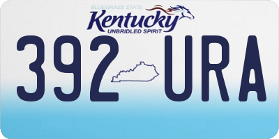 KY license plate 392URA