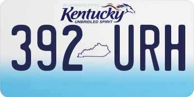 KY license plate 392URH