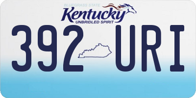 KY license plate 392URI