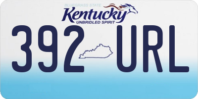 KY license plate 392URL