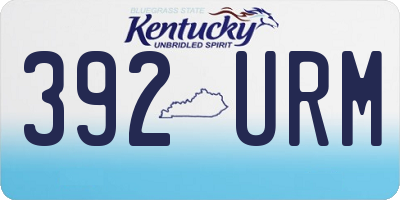KY license plate 392URM
