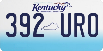KY license plate 392URO