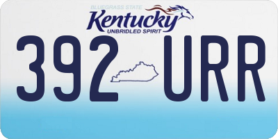 KY license plate 392URR