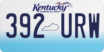 KY license plate 392URW