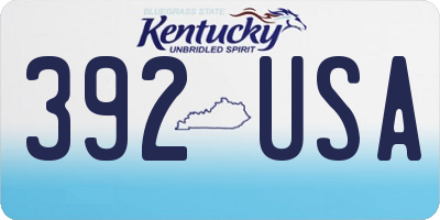 KY license plate 392USA