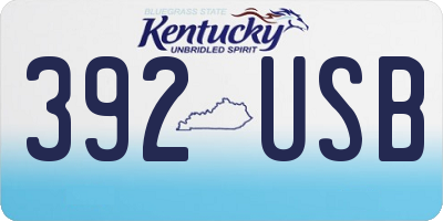 KY license plate 392USB