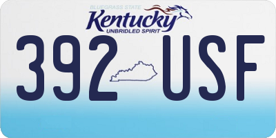 KY license plate 392USF