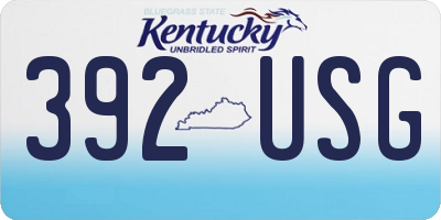 KY license plate 392USG