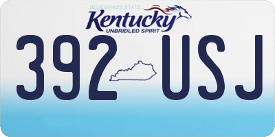KY license plate 392USJ
