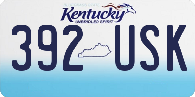 KY license plate 392USK