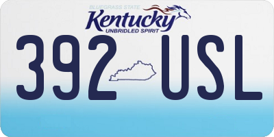 KY license plate 392USL