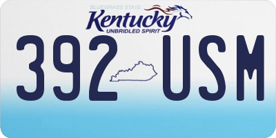KY license plate 392USM