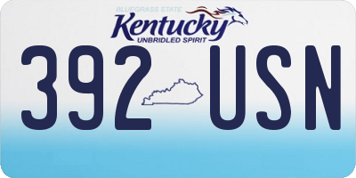 KY license plate 392USN